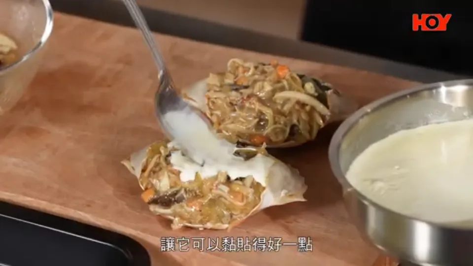 Top with Cream Sauce and Mozzarella