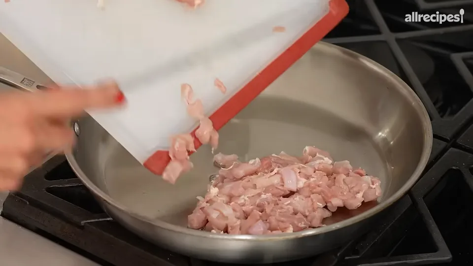 Sear the chicken in hot oil