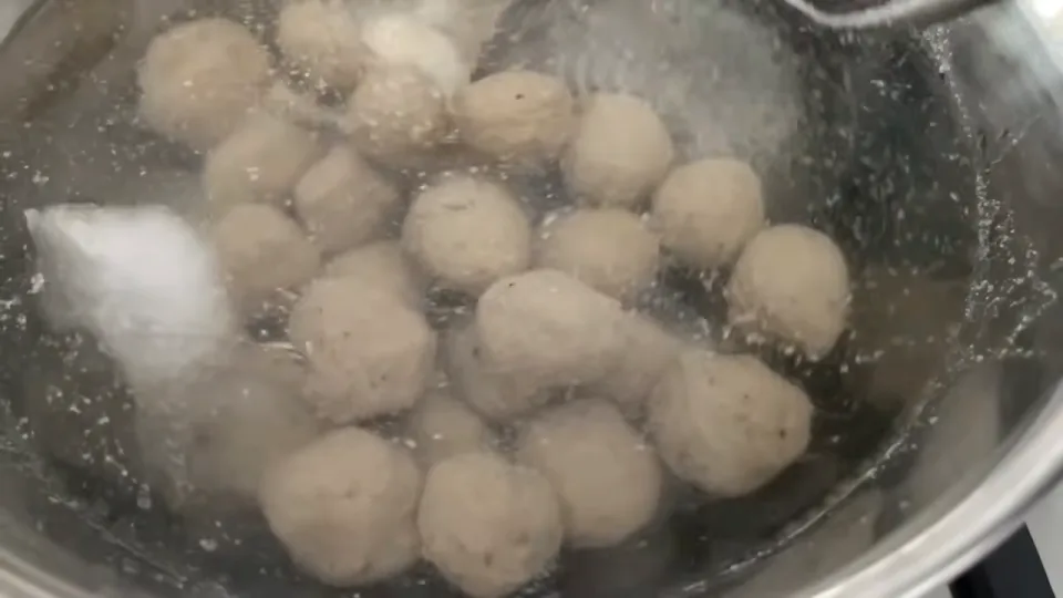 Shock meatballs in an ice bath to lock in bounce